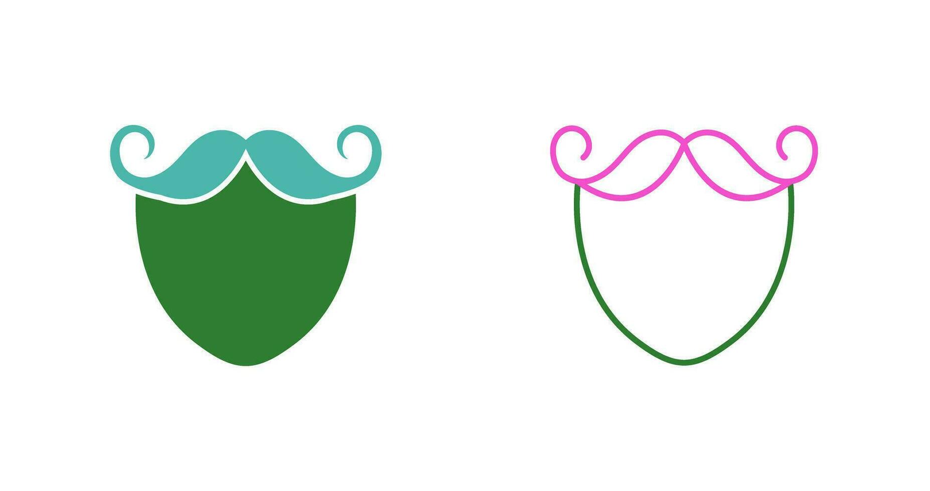 icono de vector de barba y bigote