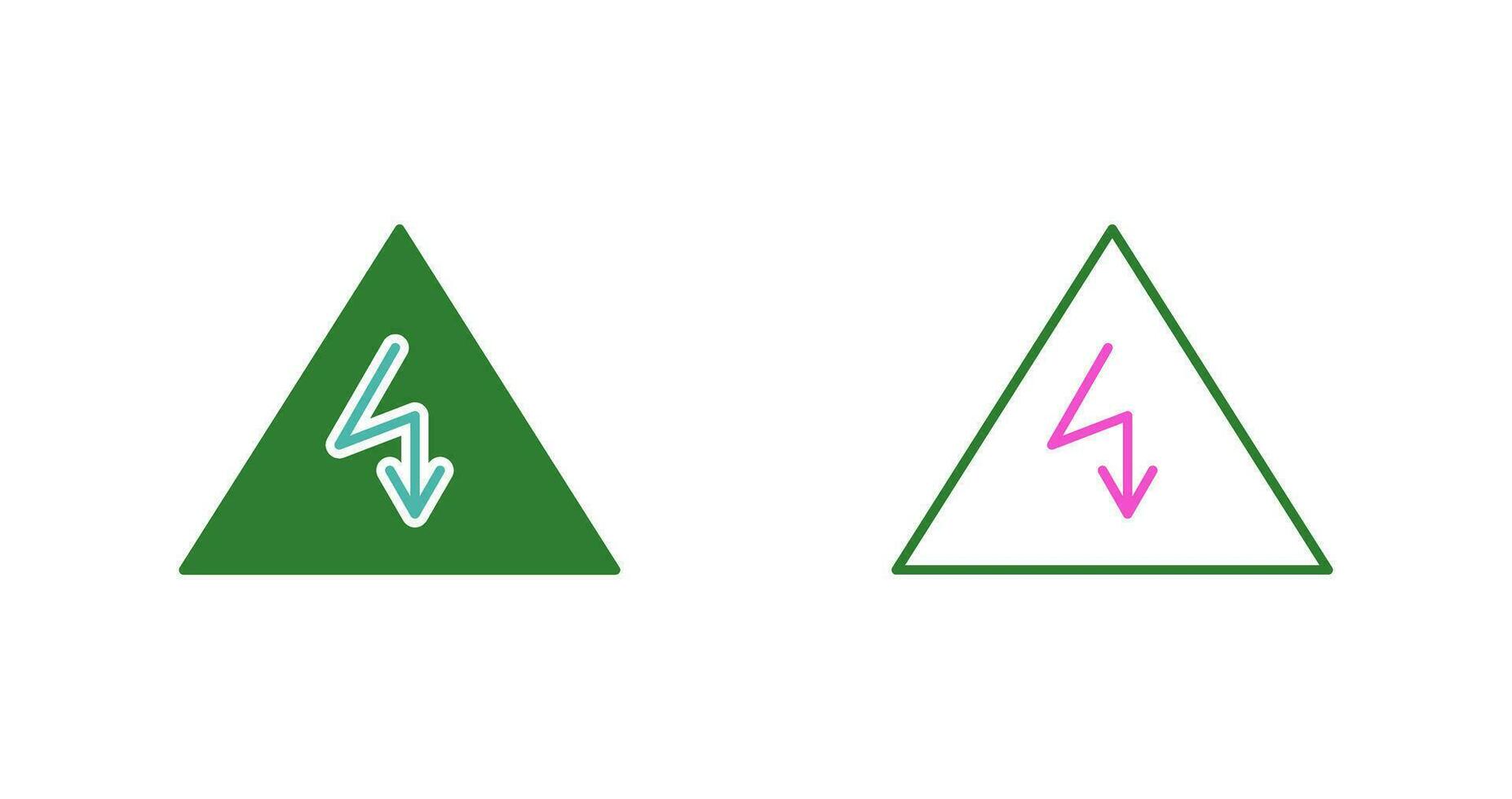 icono de vector de peligro de electricidad único