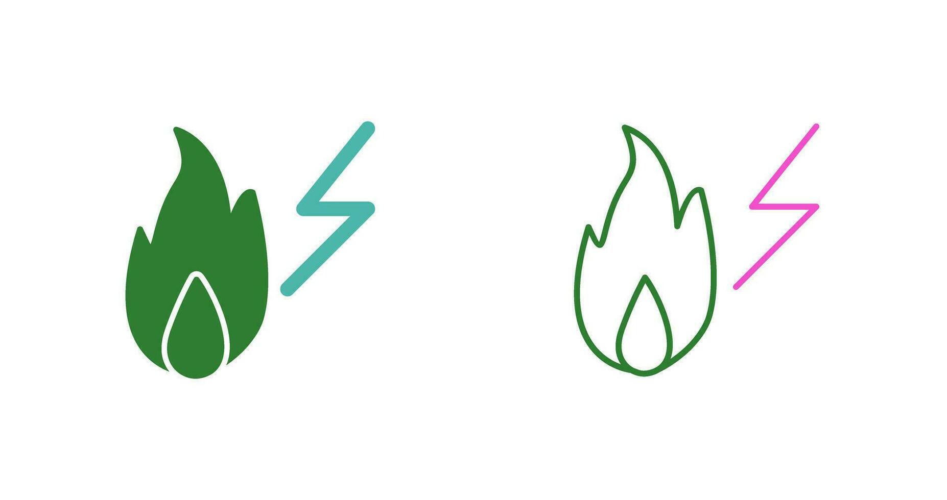 Unique Electricity Fire Vector Icon