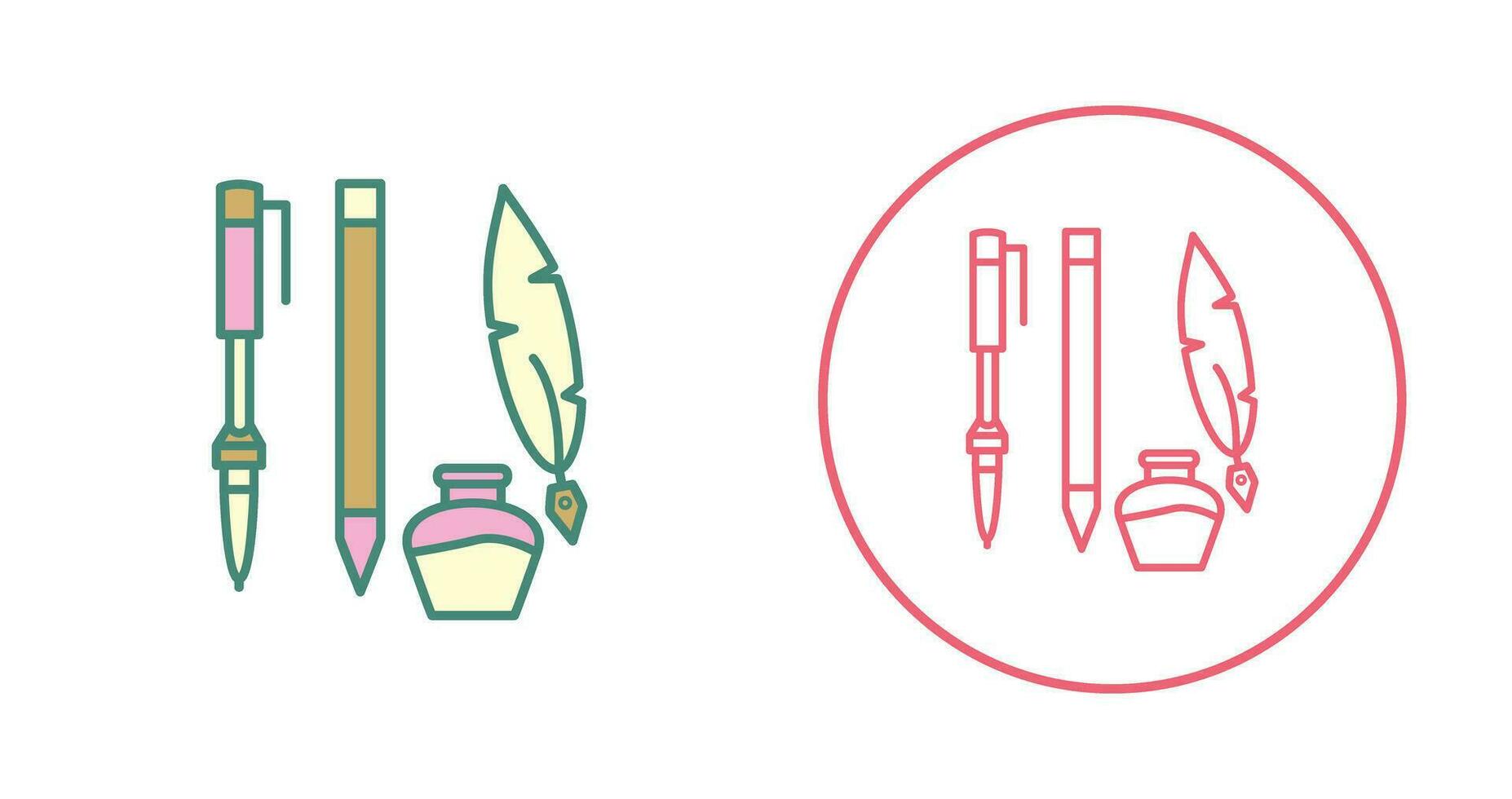Unique Writing Equipment Vector Icon
