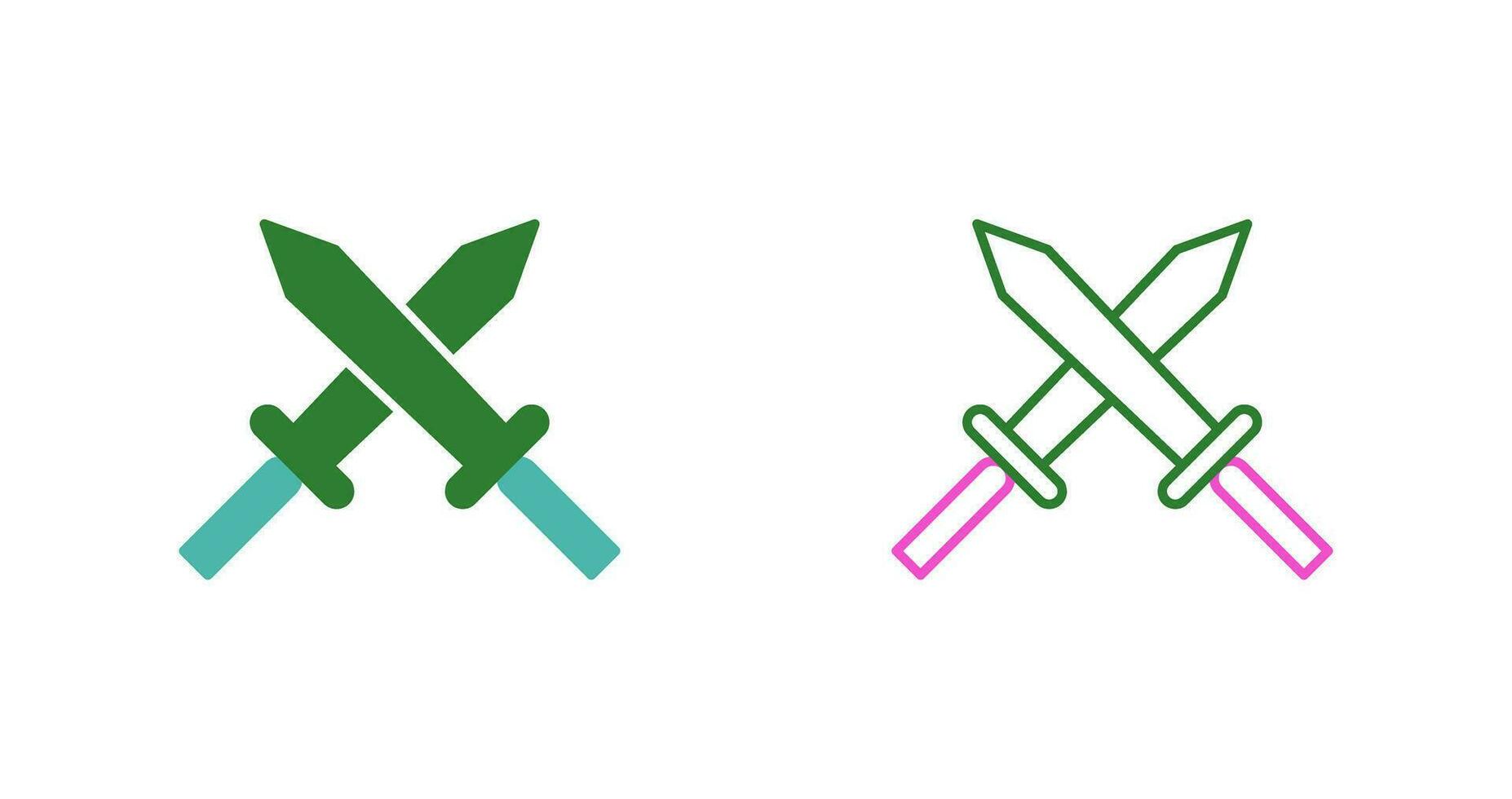 Unique Two Swords Vector Icon