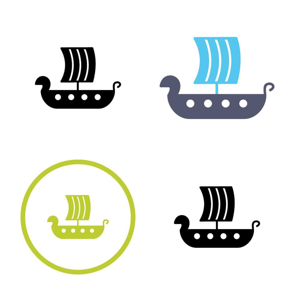 Viking Ship Vector Icon