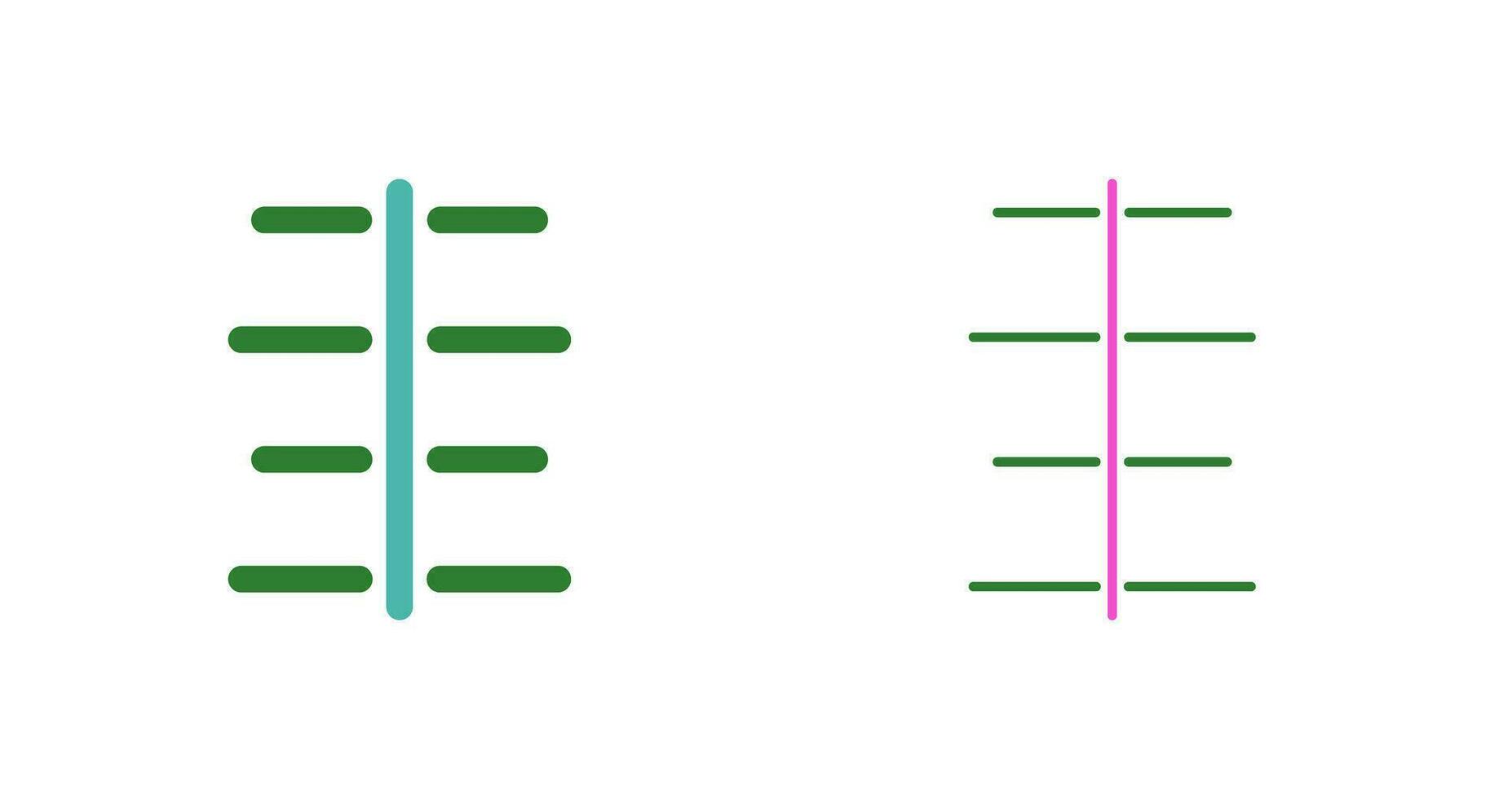 Unique Center Align Vector Icon