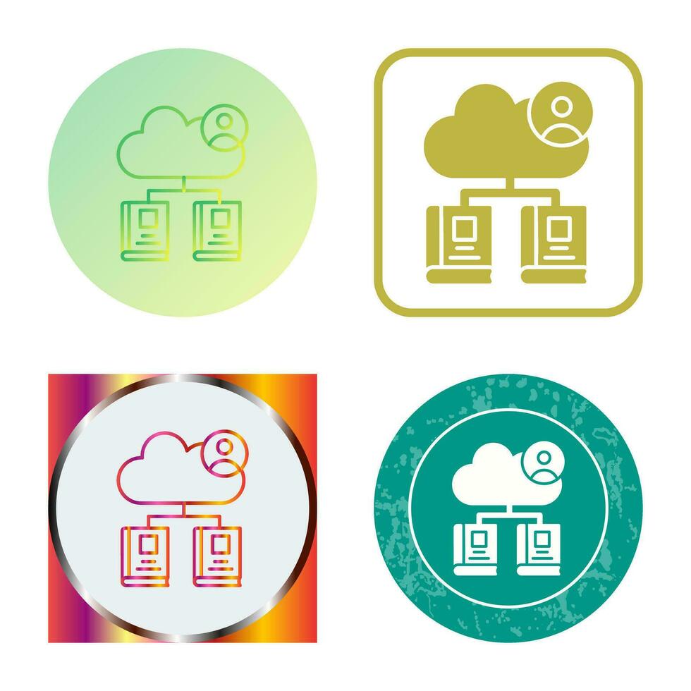 Cloud Library Vector Icon