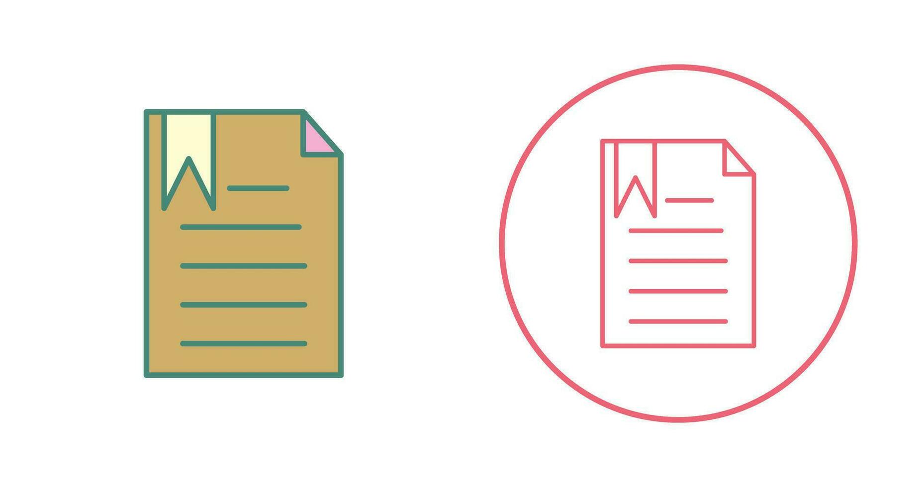 Unique Bookmarked Document Vector Icon