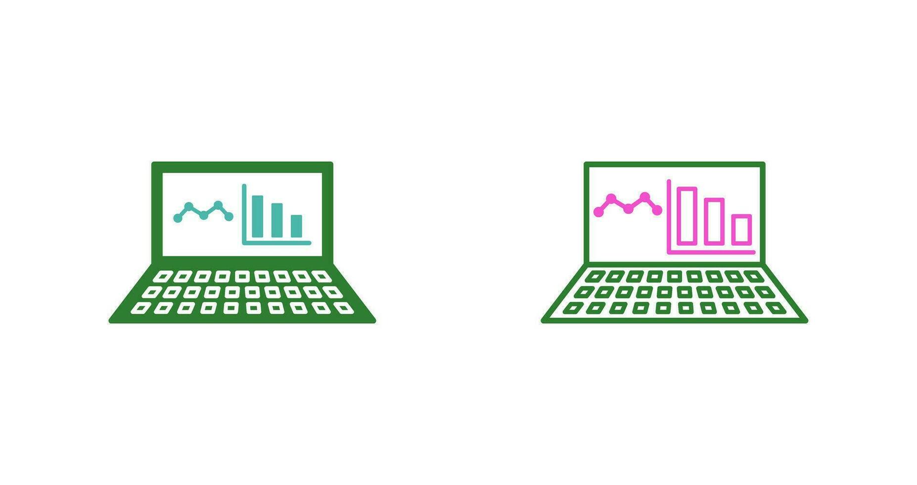 icono de vector de estadísticas en línea único