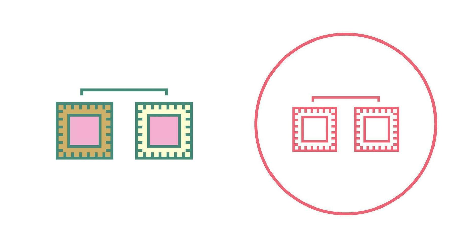 Unique Processors Connected Vector Icon