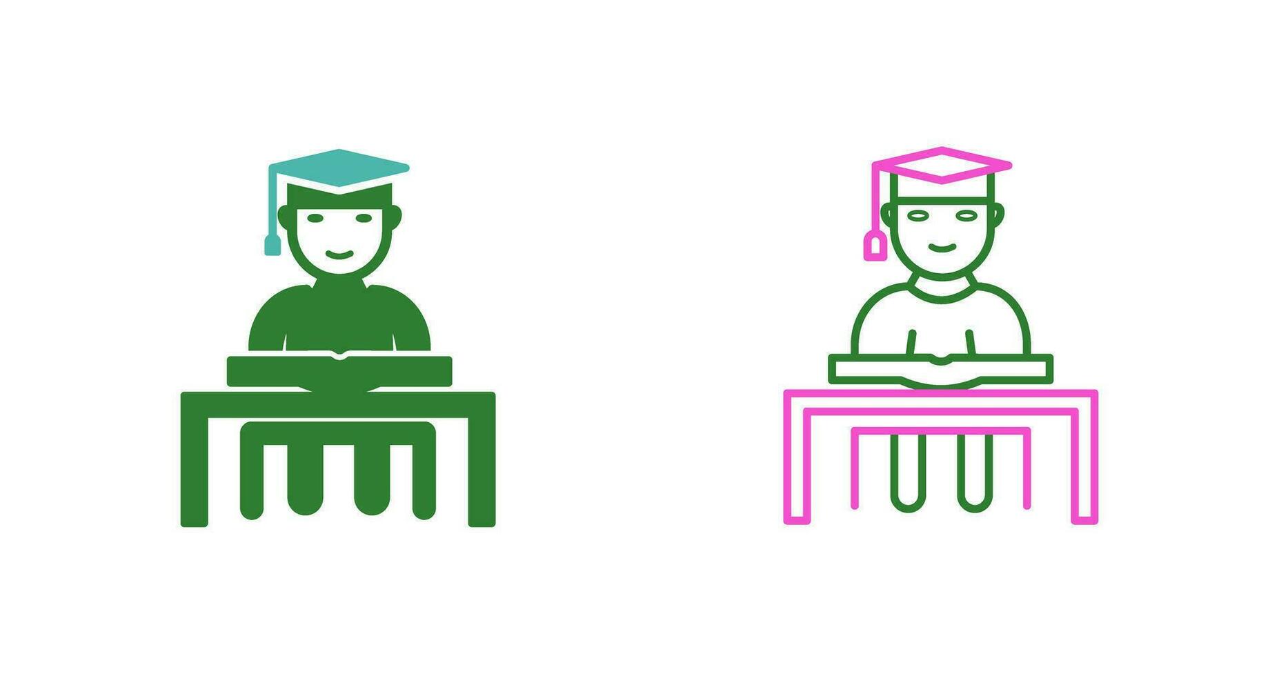 Unique Studying on Desk Vector Icon