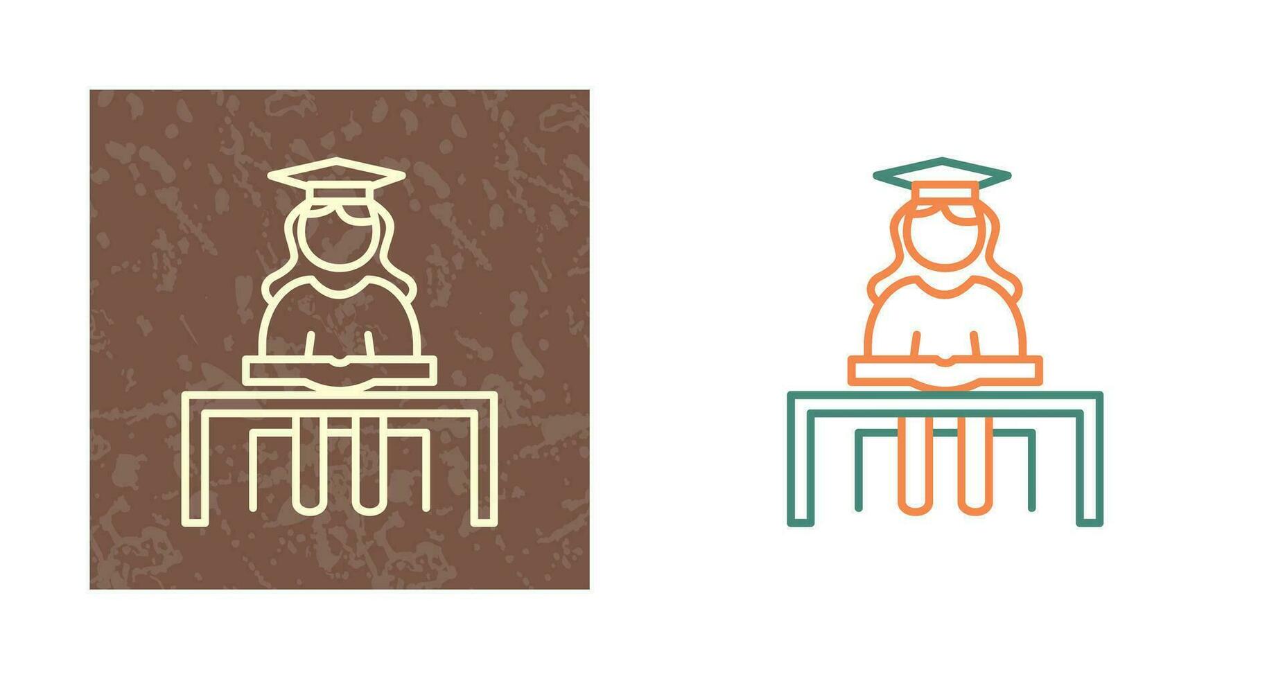 Unique Female Student Studying Vector Icon