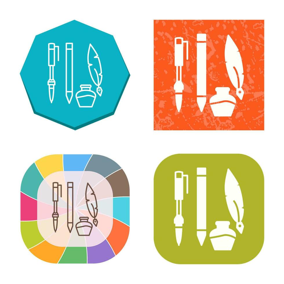 Unique Writing Equipment Vector Icon