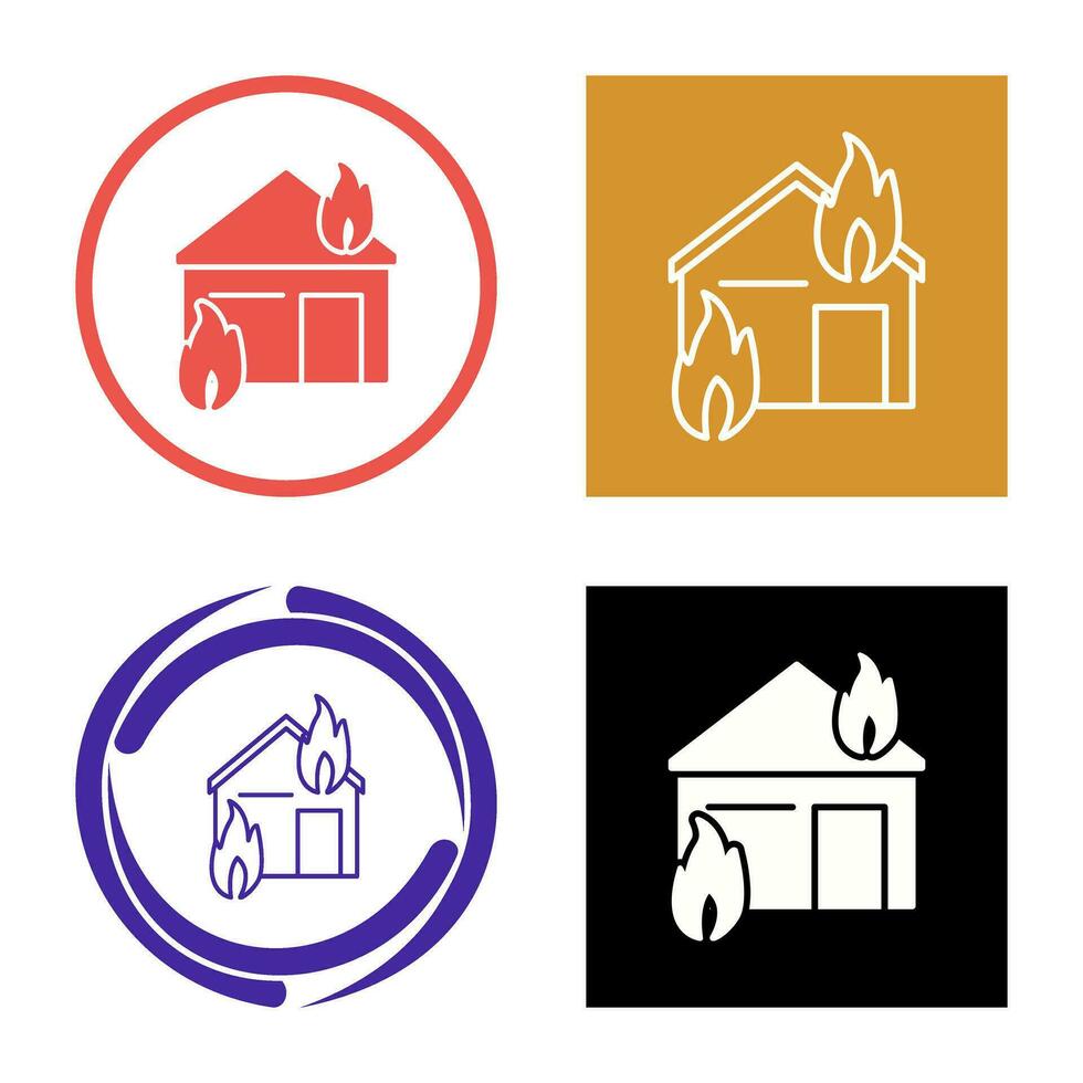 Unique Fire Consuming House Vector Icon