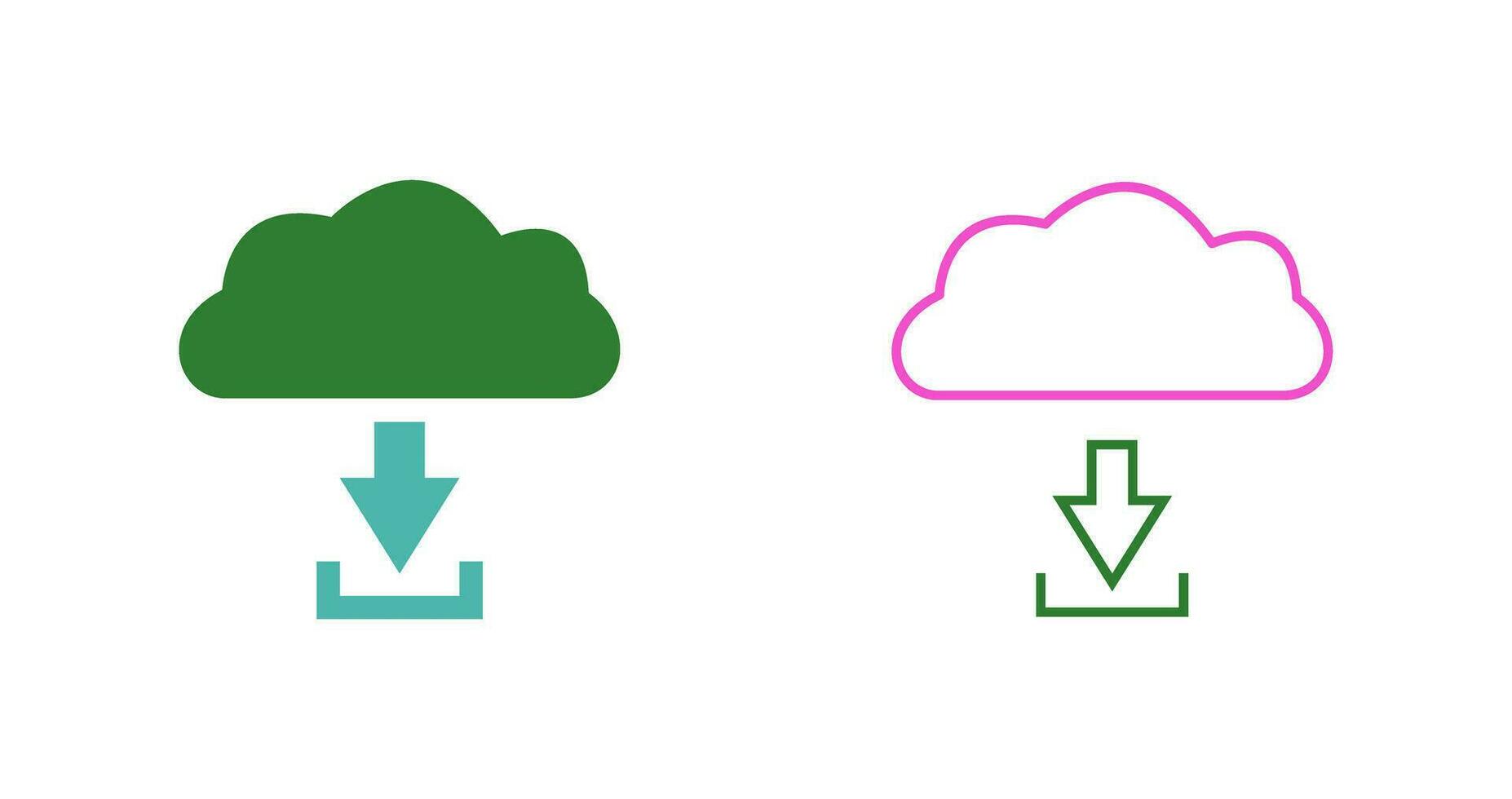 Unique Download from Cloud Vector Icon