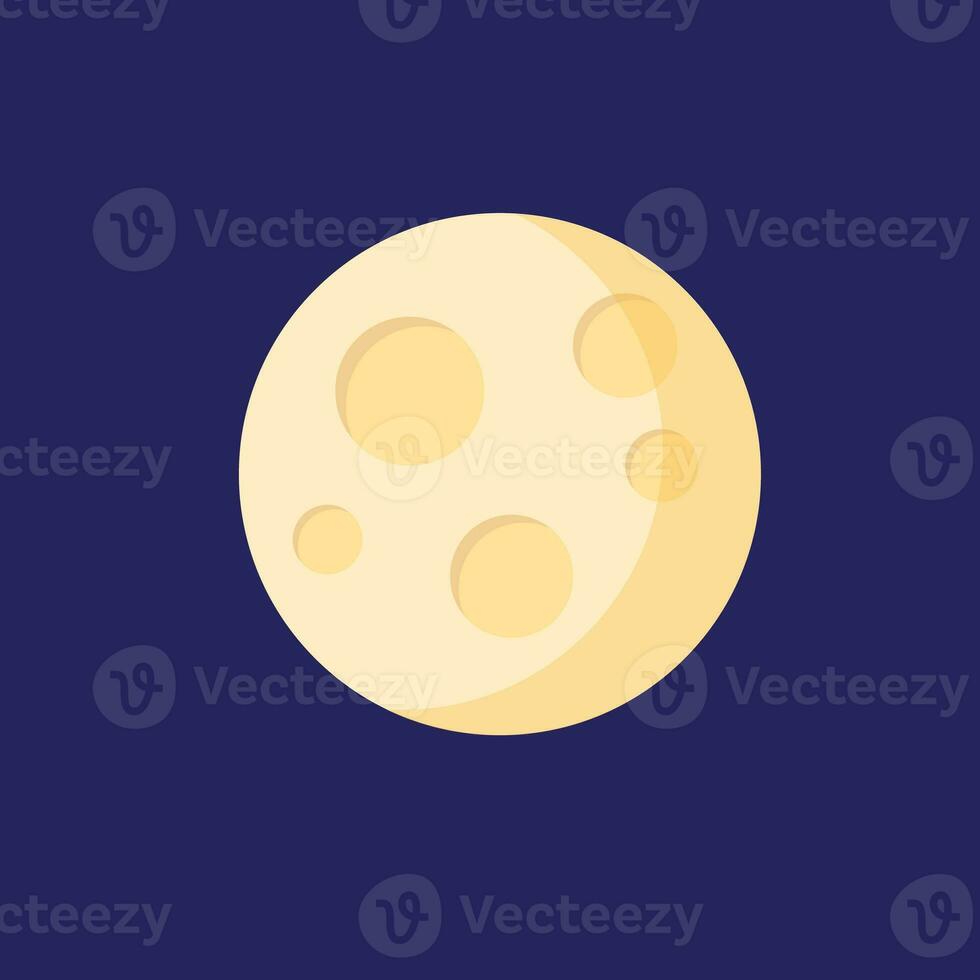 Moon on dark blue background. Moon logo design. photo