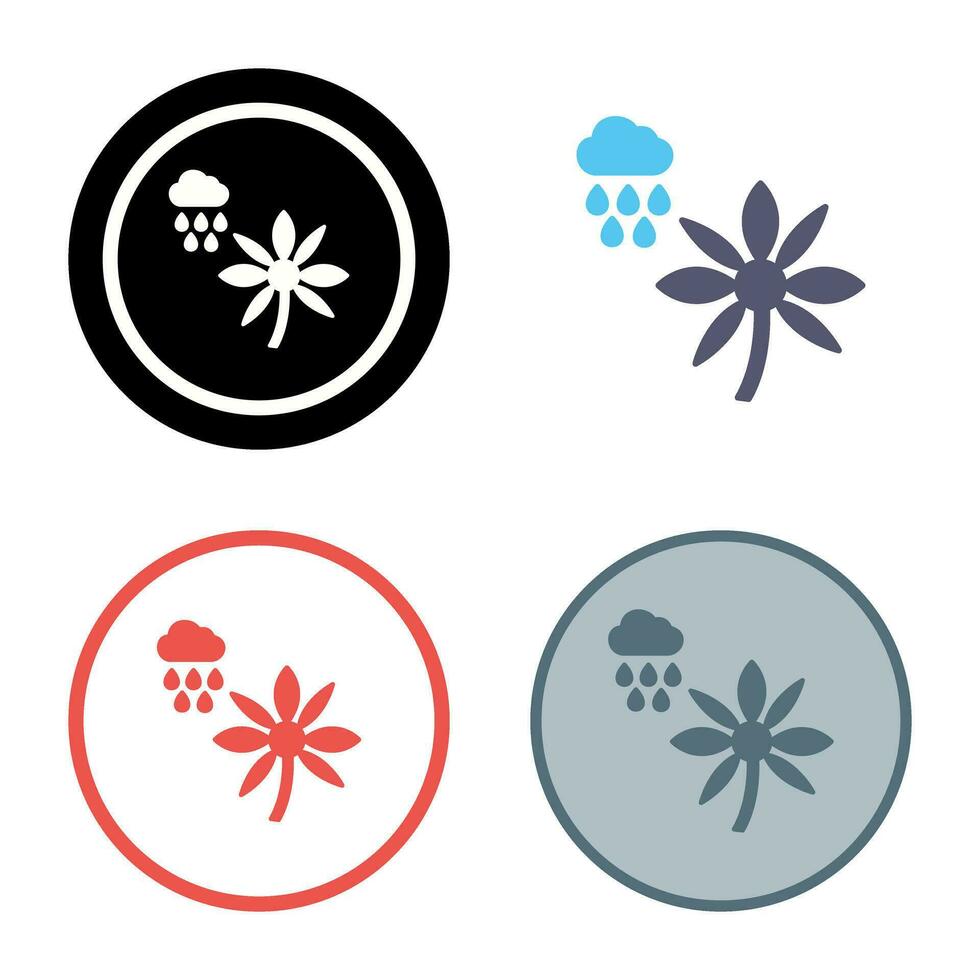 Flower with rain Vector Icon