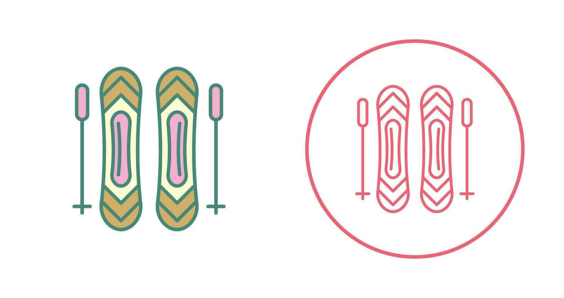 Ski Sticks Vector Icon