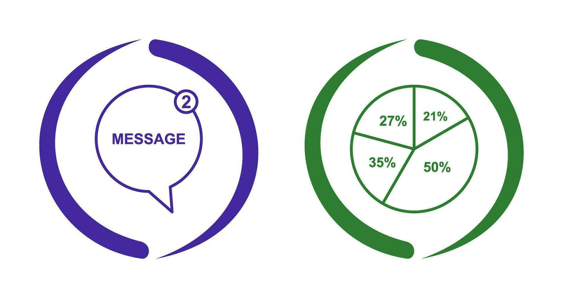 Message Bubbles and Pie Chart Icon vector