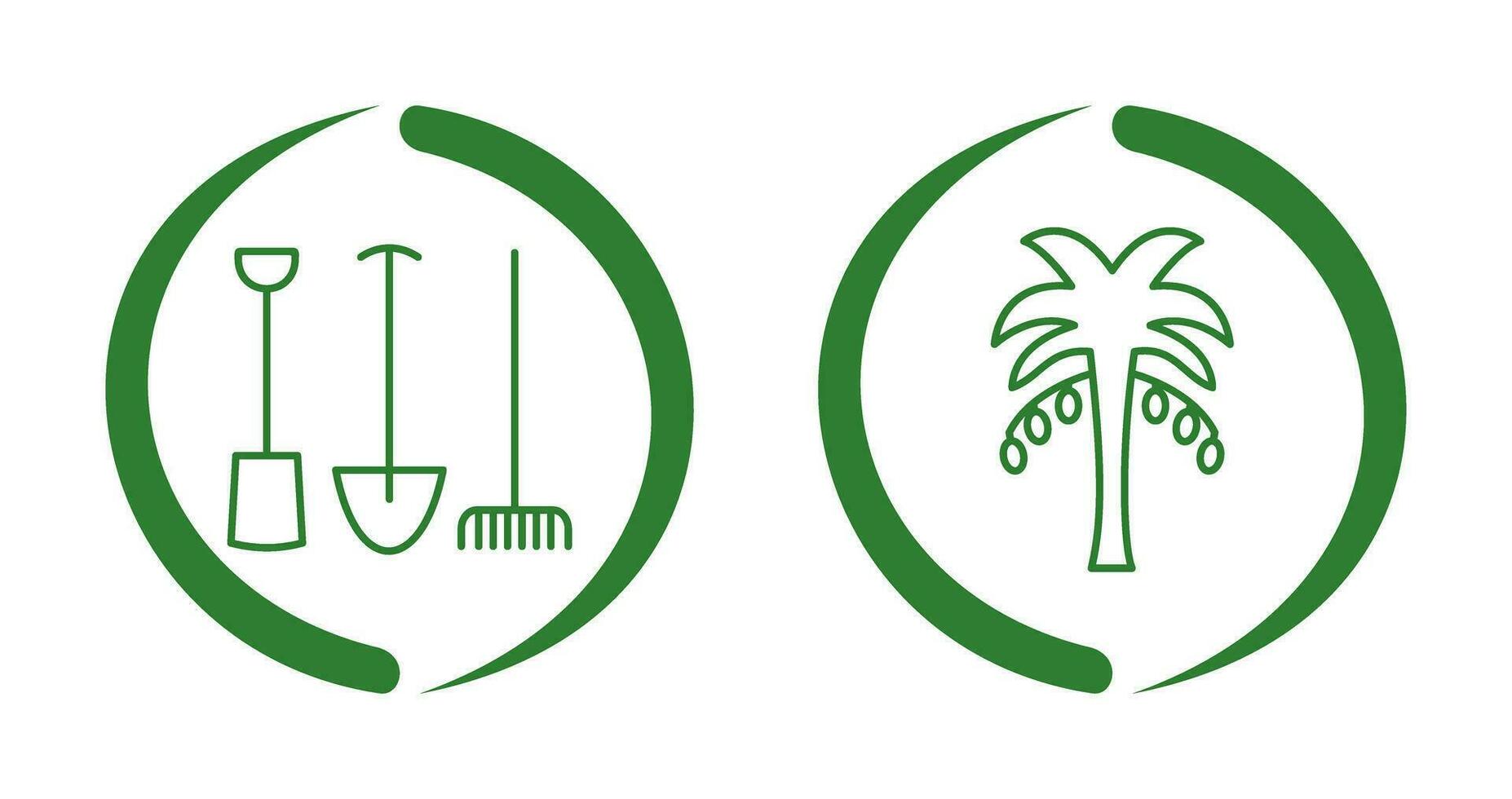 Gardening Tools and Palm tree Icon vector