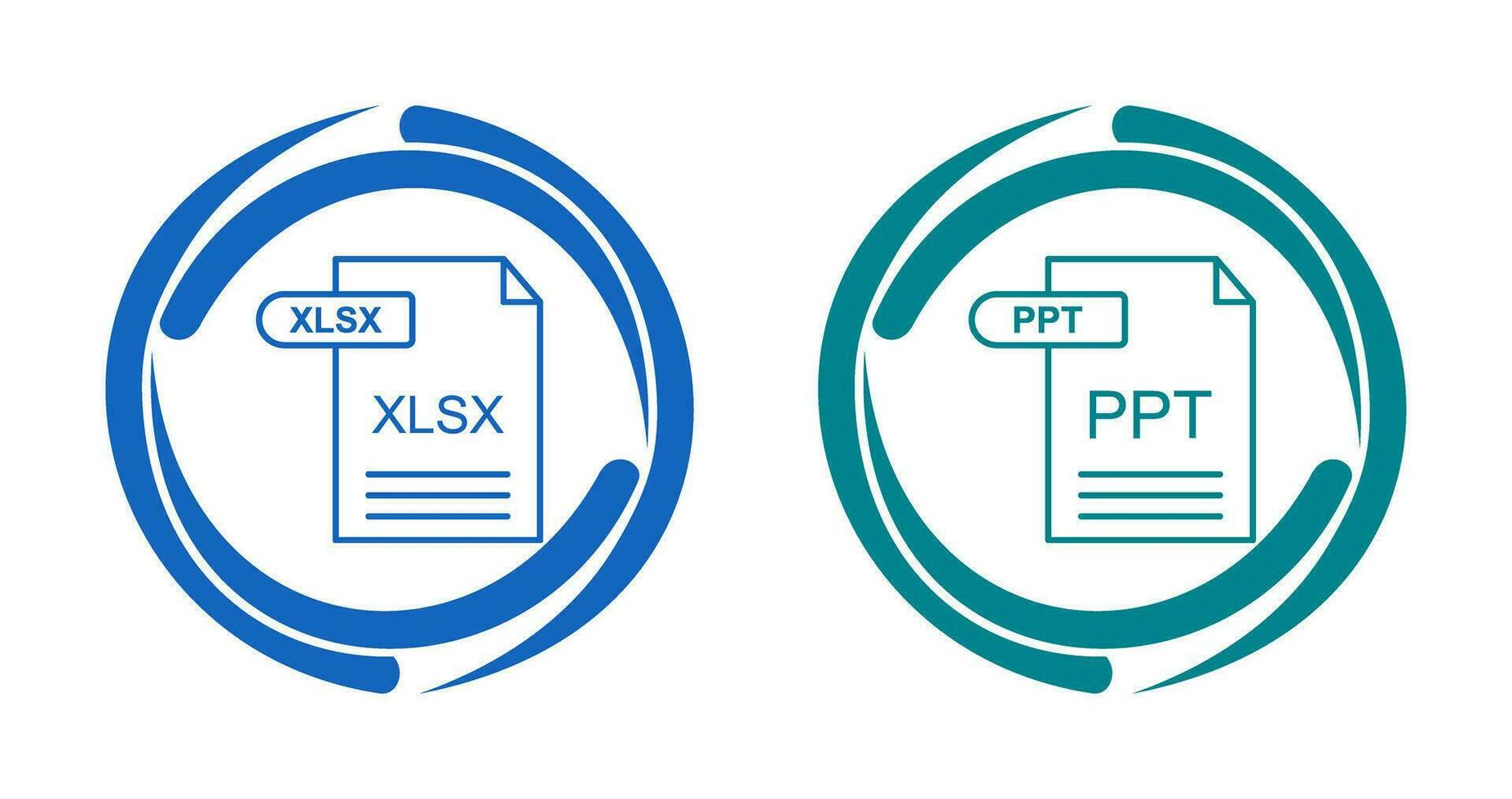 XLSX and PPT Icon vector