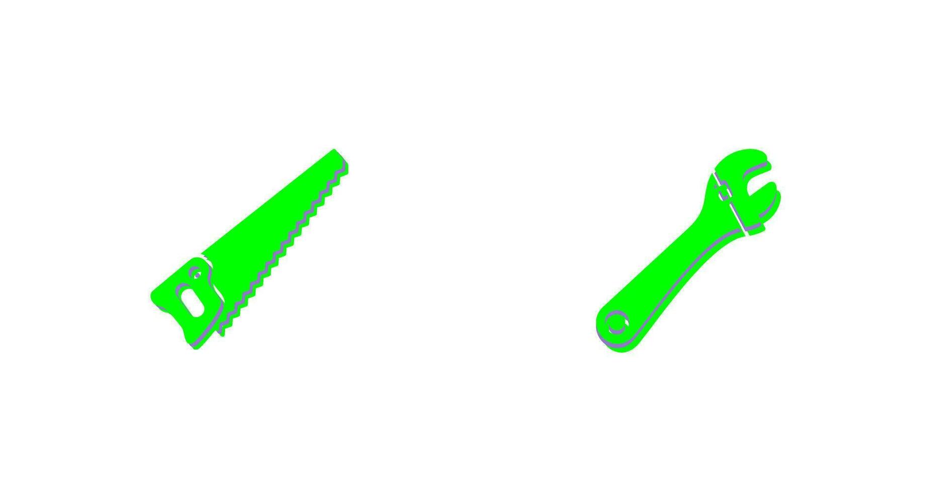 Saw and Wrench Icon vector