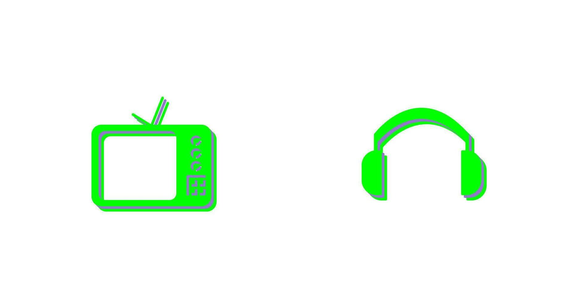 TV Set and Headphones Icon vector