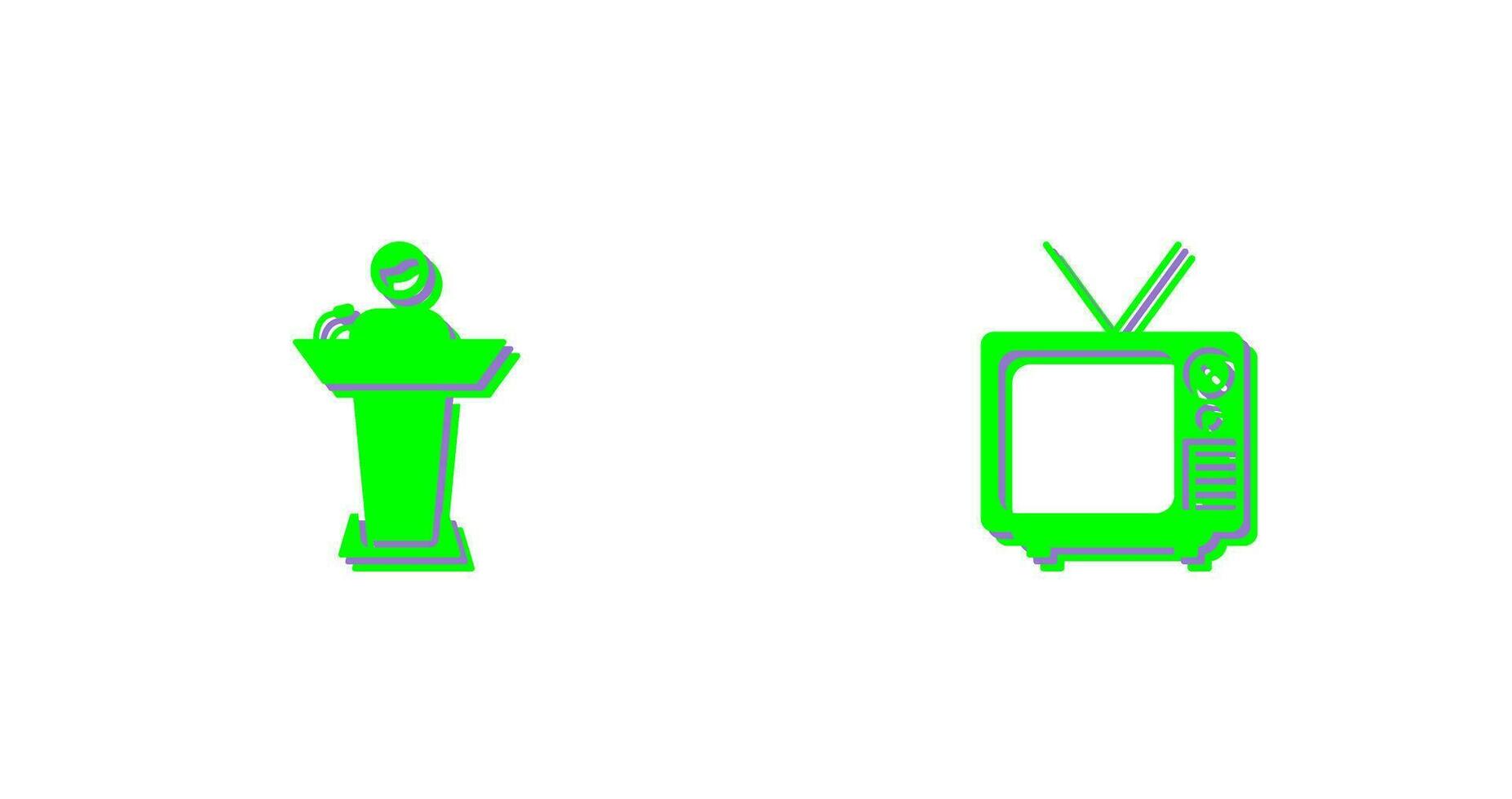 Elected Candidate and Television Icon vector