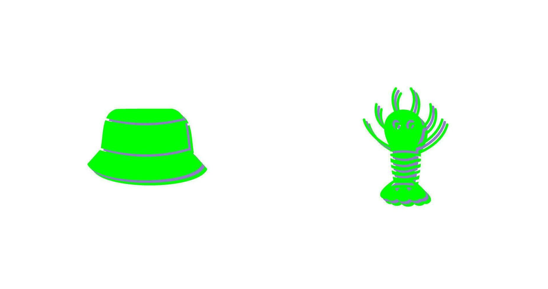 Men Hat and Lobster Icon vector