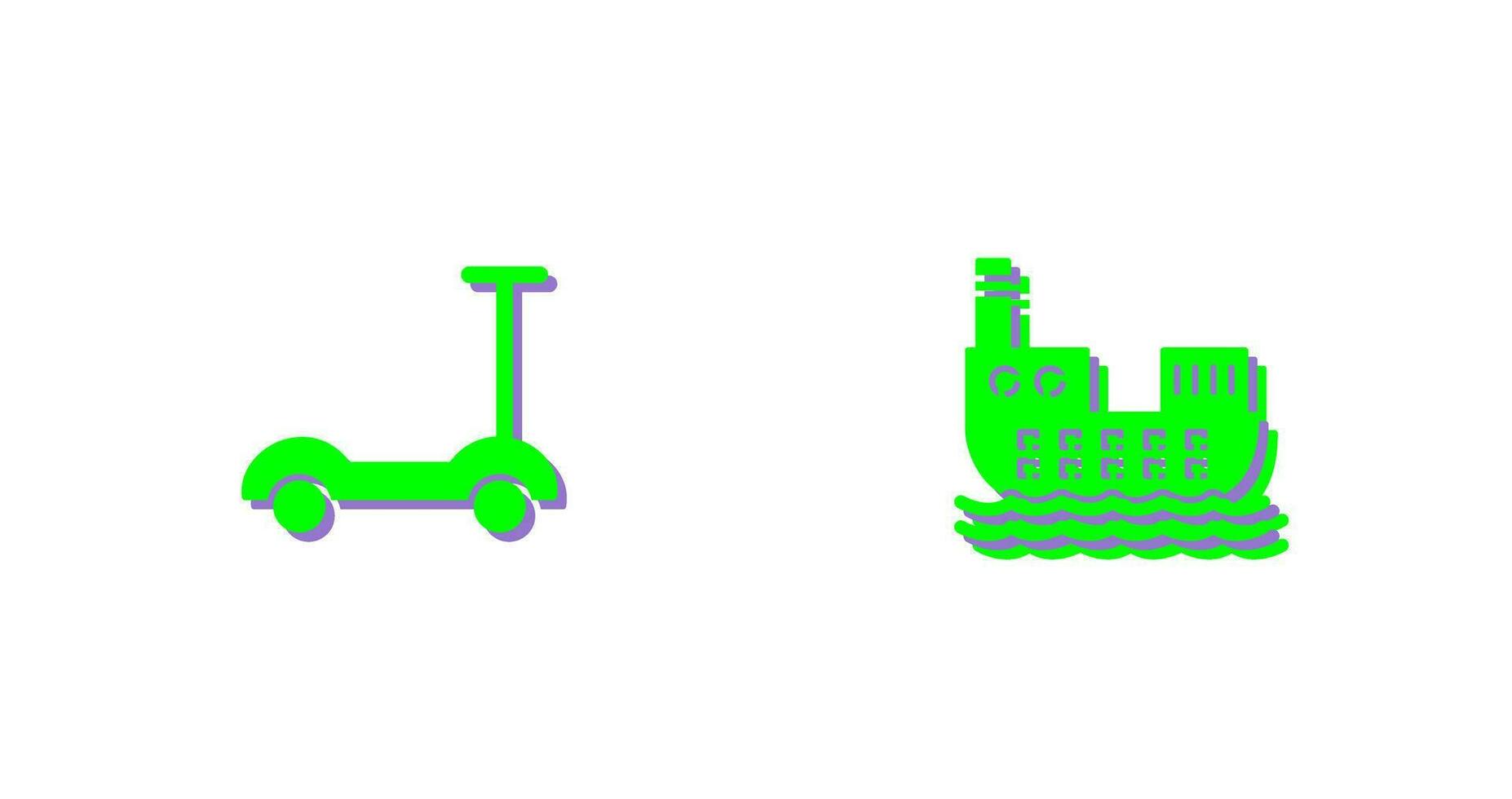 Scootie and Cargo Ship Icon vector