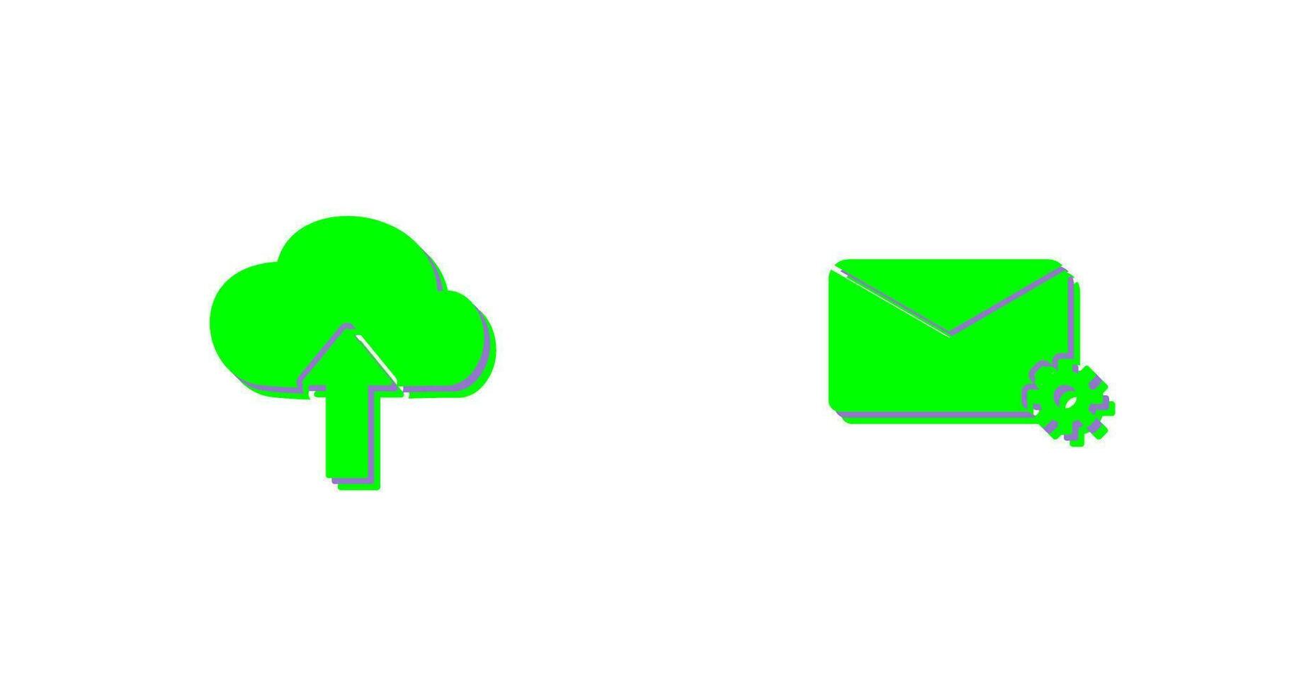 Upload to Cloud and Message Settings Icon vector