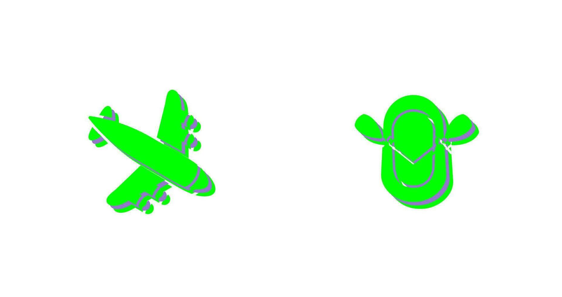 Landing Airplane and Dinghy Icon vector