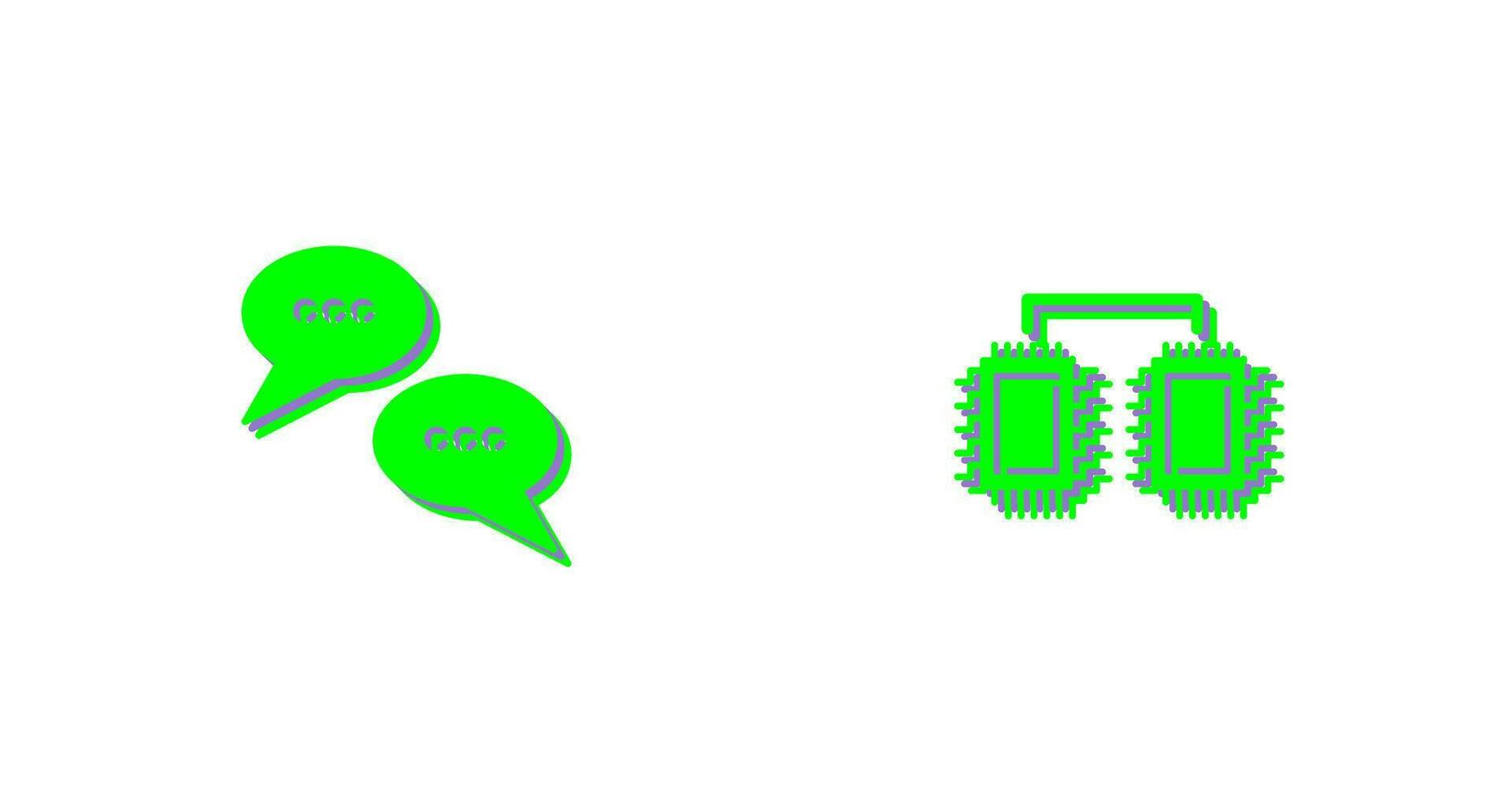 Conversation Bubbles and Processors Connected Icon vector