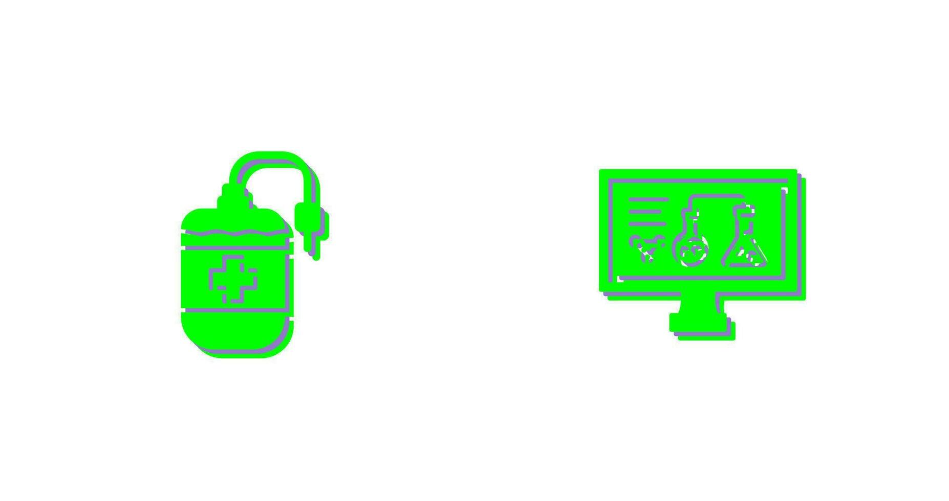 Blood Bag and Experiment Icon vector