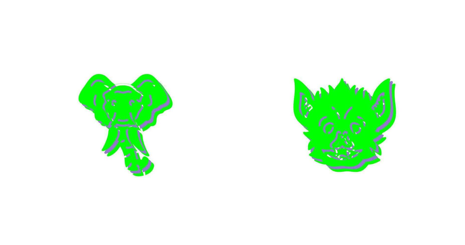 Eleplant and Bat Icon vector
