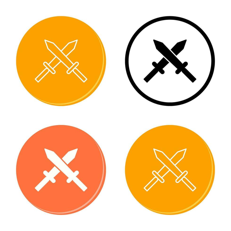 Unique Two Swords Vector Icon