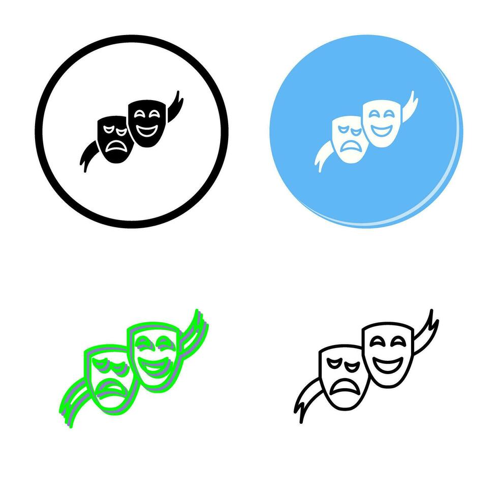 icono de vector de máscaras de teatro