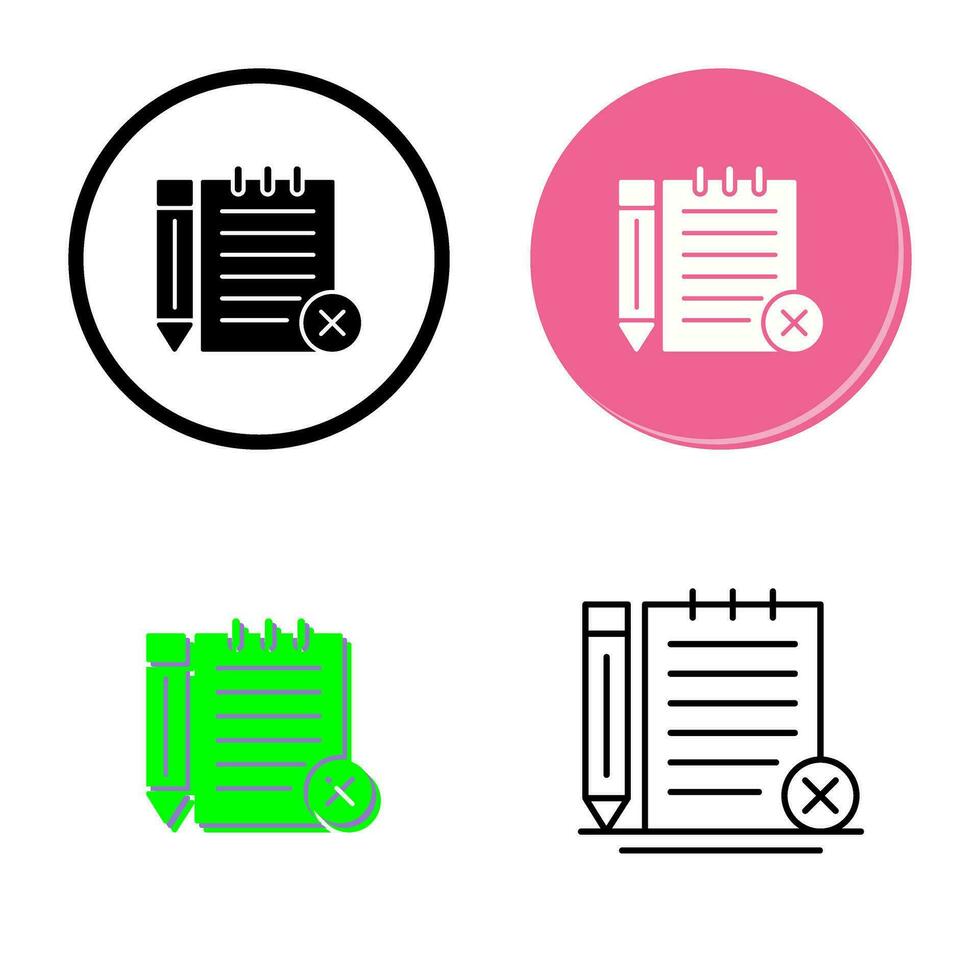 Unchecked Notes Vector Icon