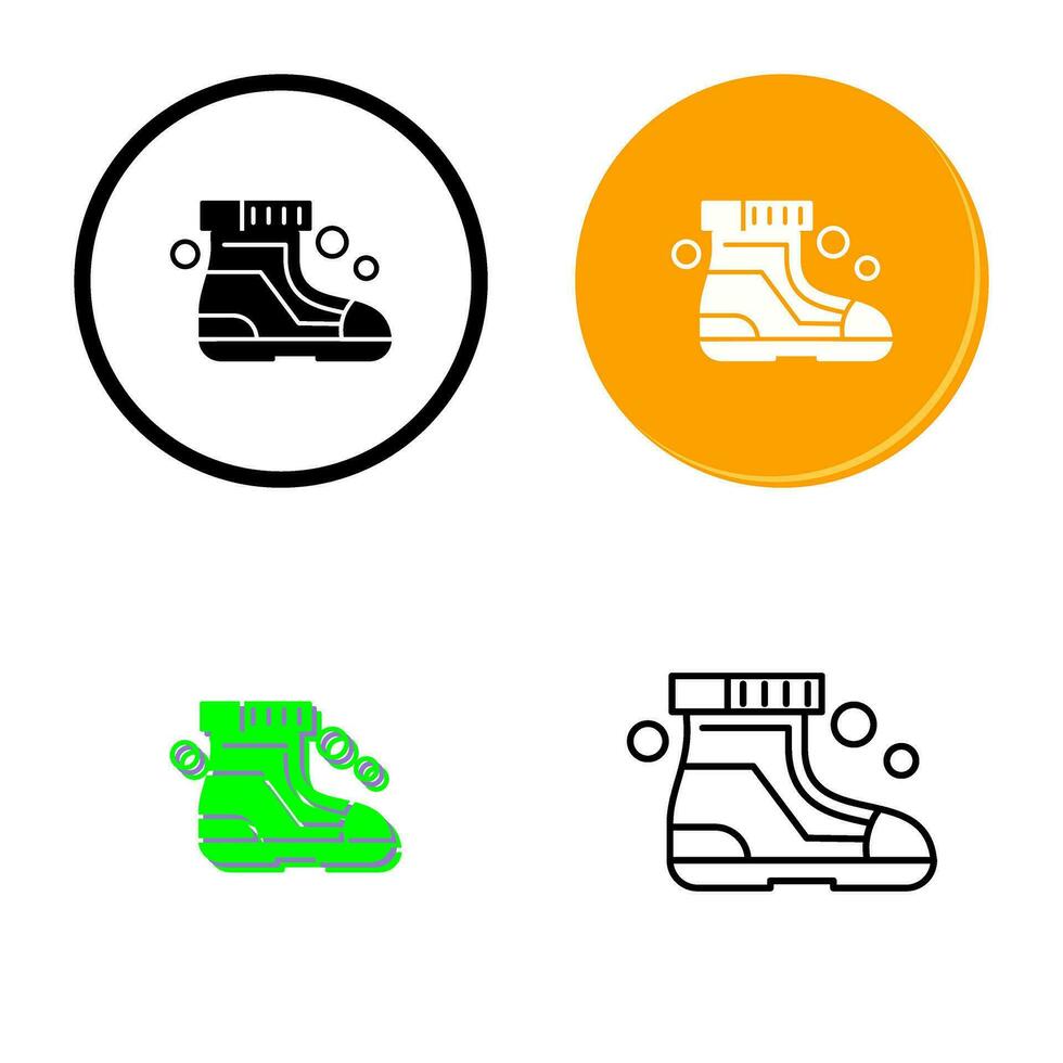 icono de vector de botas de esquí