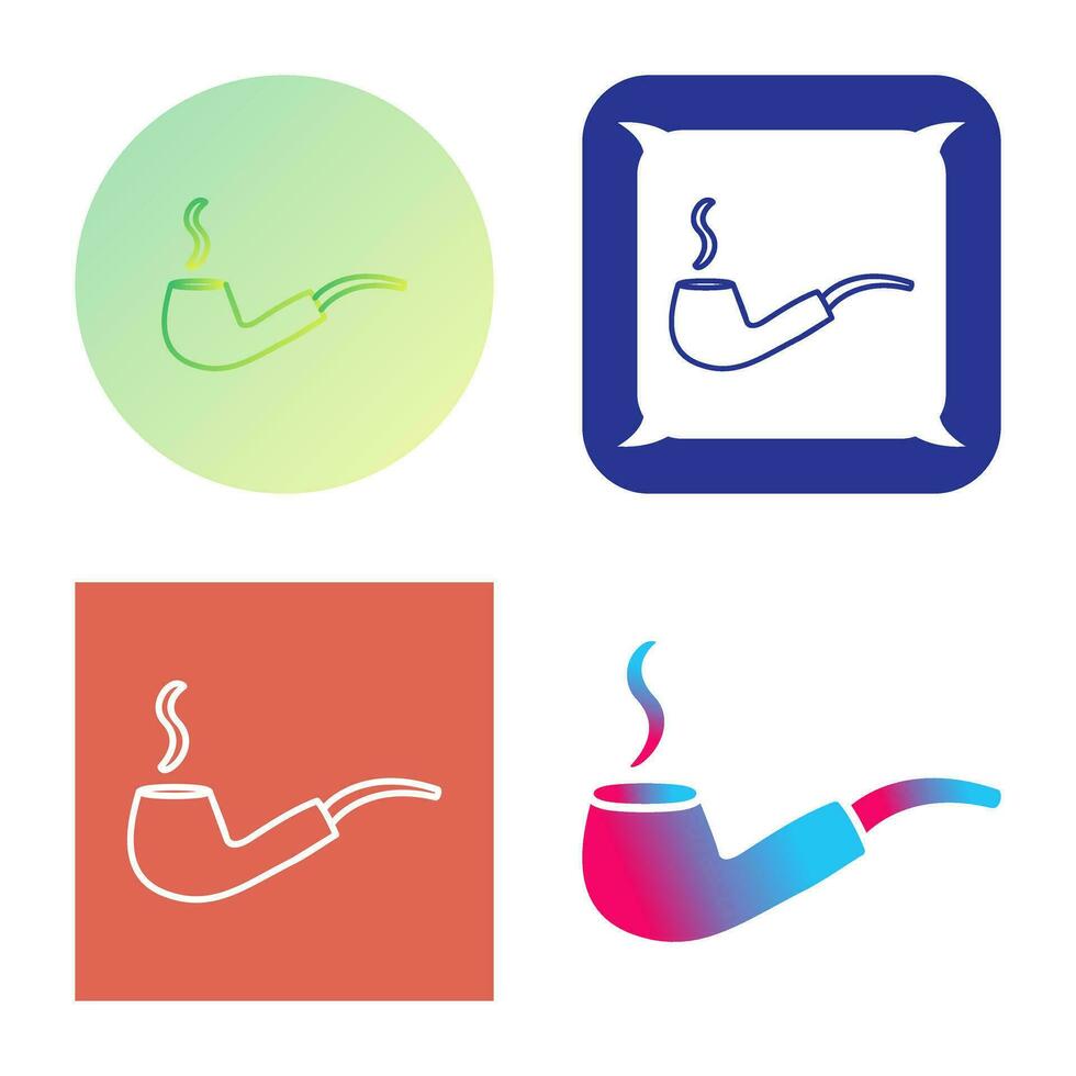 Unique Lit Smoking Pipe Vector Icon