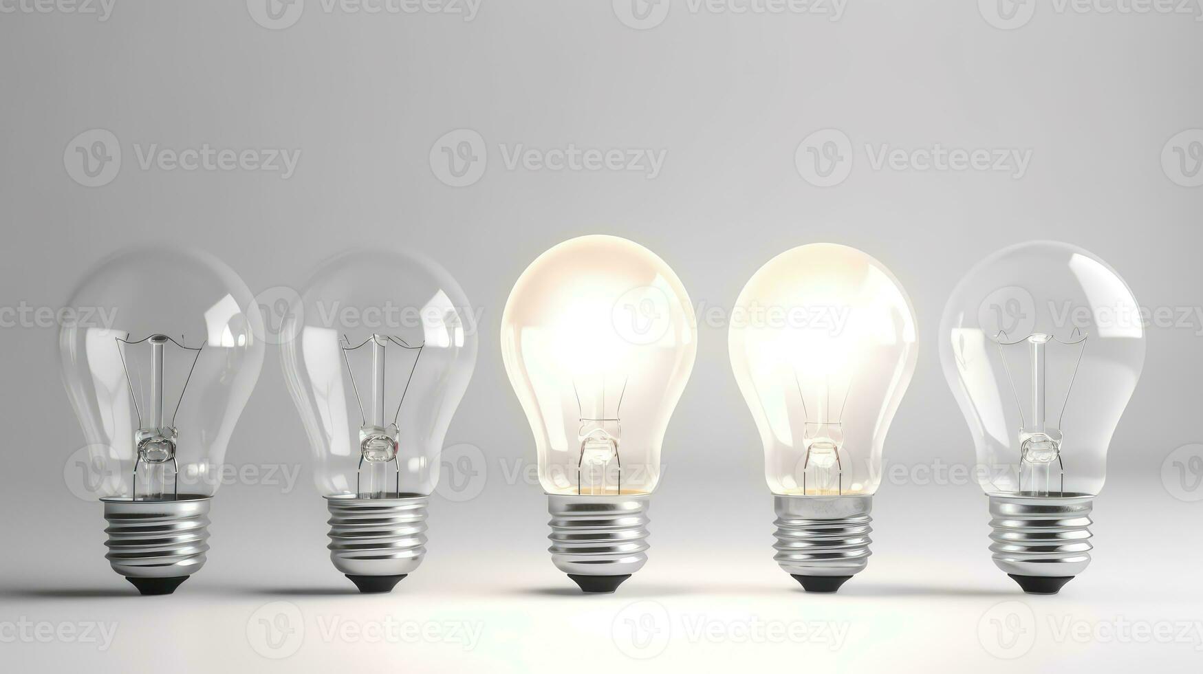 bulbs in grey background, idea concept photo