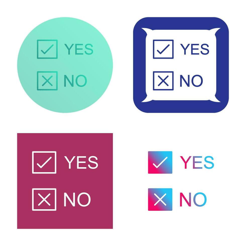 Yes No Option Vector Icon