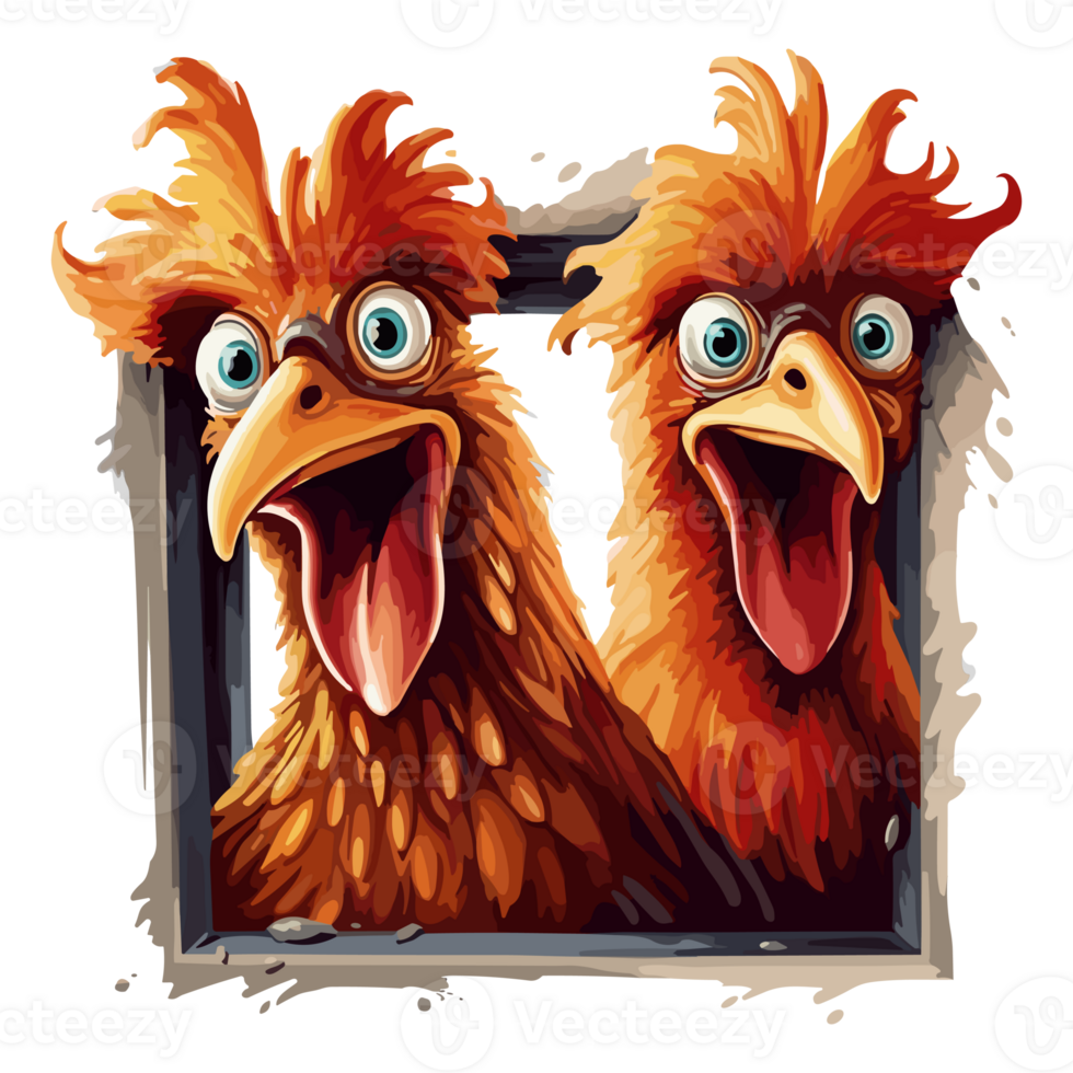 Cute Funny Hen, Chicken on transparent background png