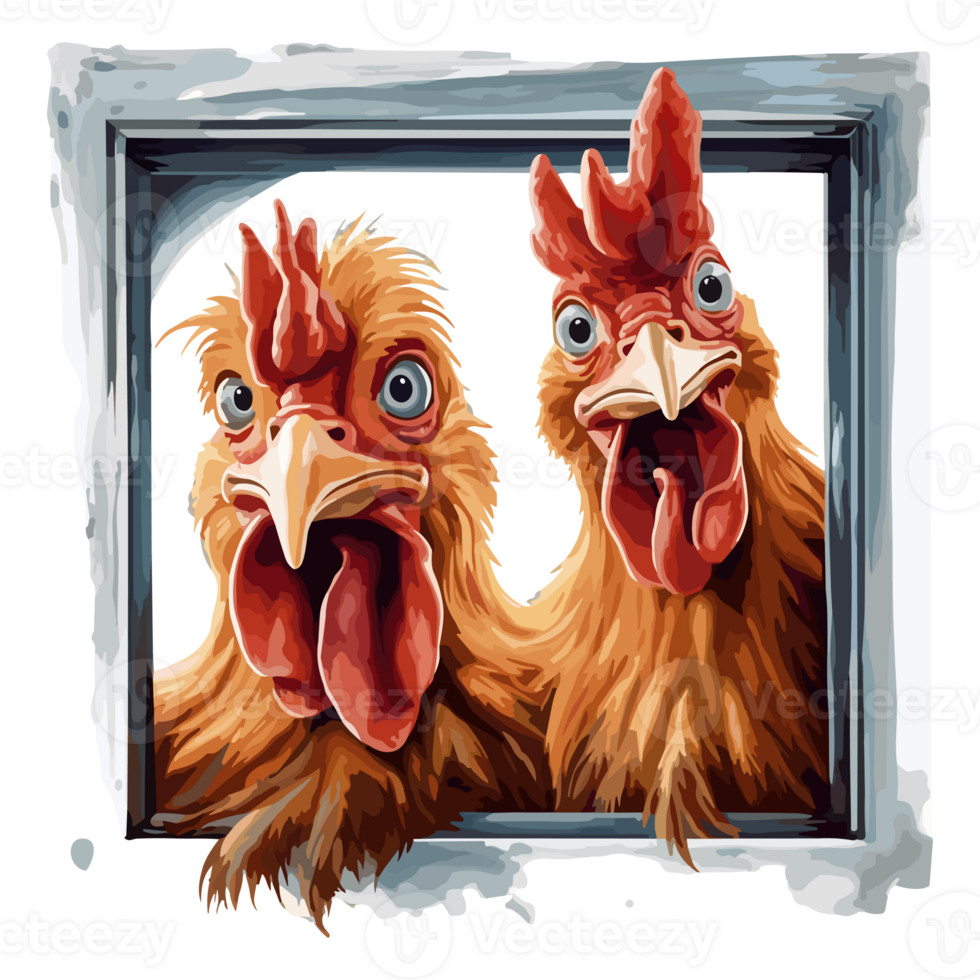 Cute Funny Hen, Chicken on transparent background png