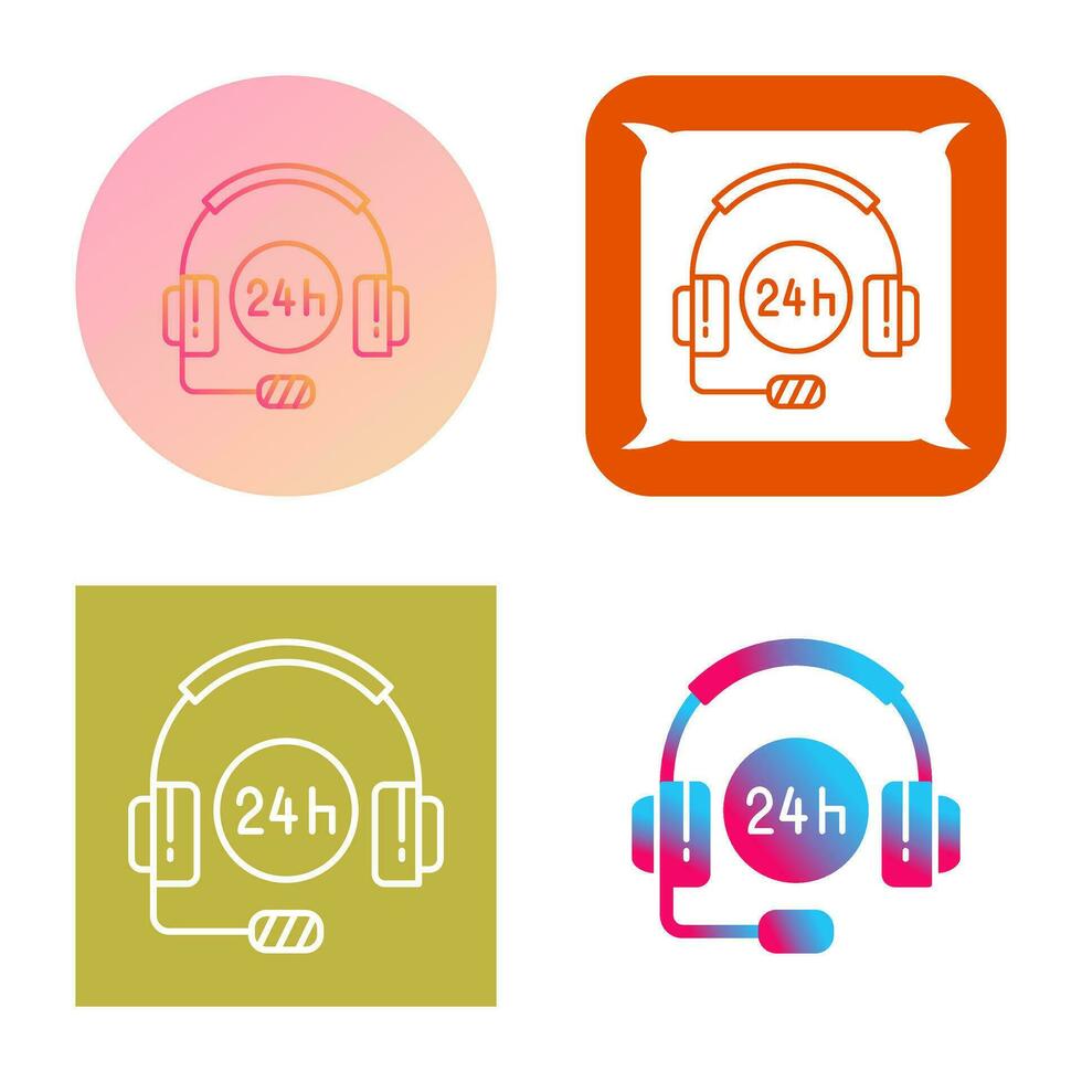24 Hours Support Vector Icon
