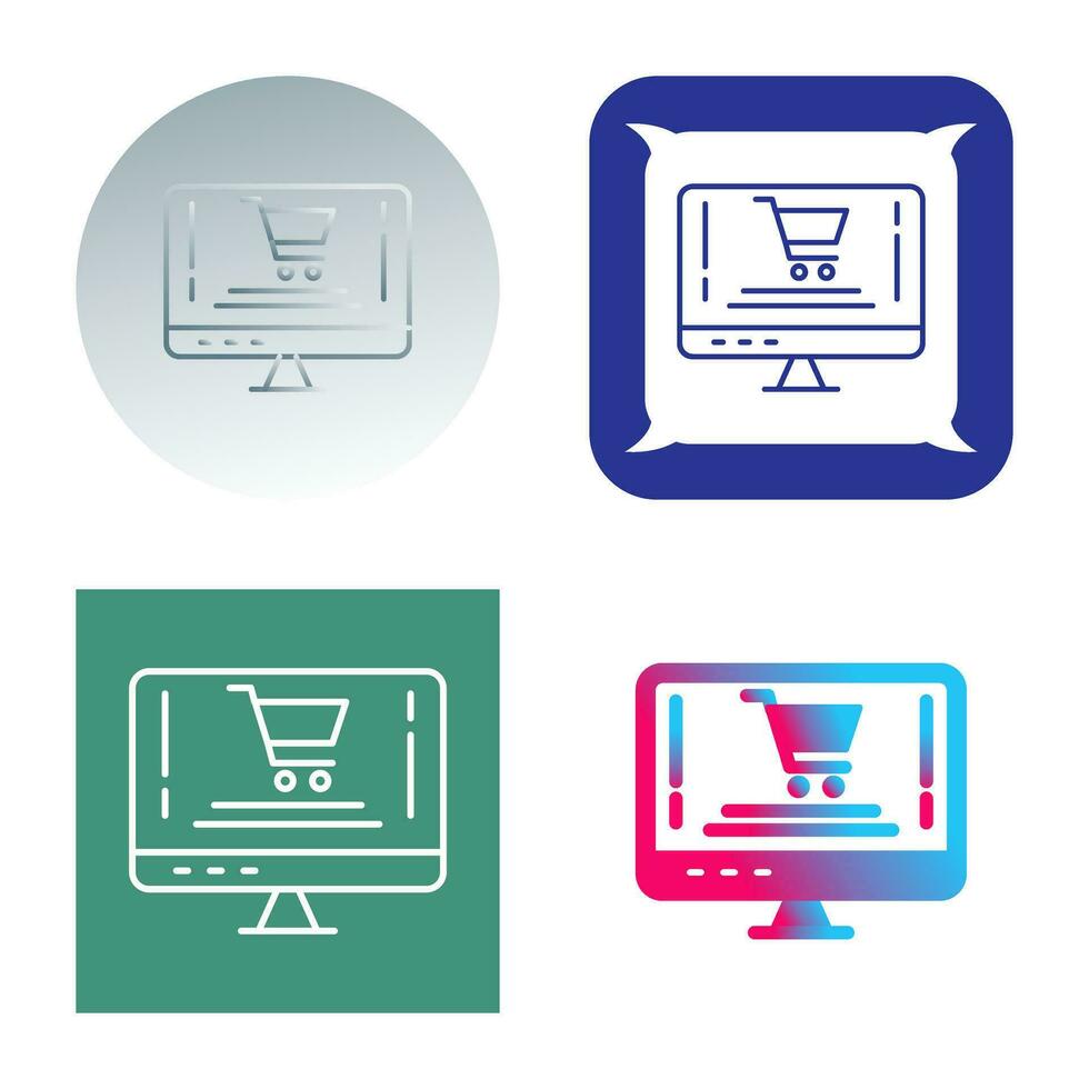 icono de vector de compras en línea