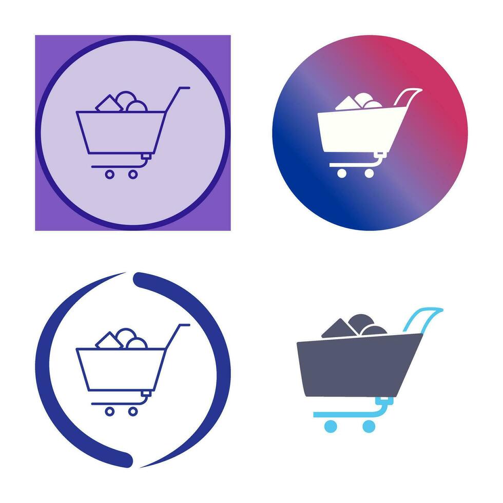 icono de vector de carrito de compras único ii