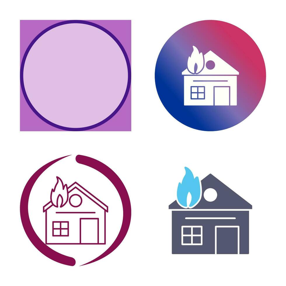 Unique House on Fire Vector Icon