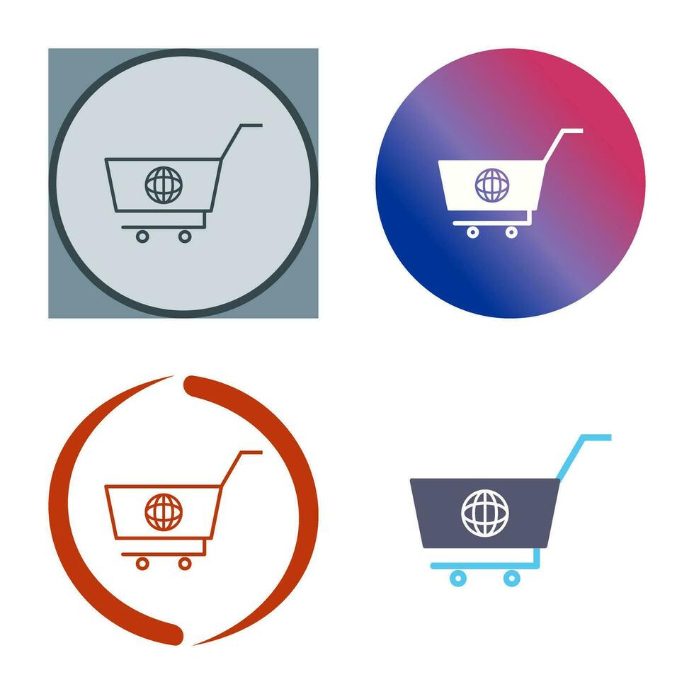 icono de vector de compras global único