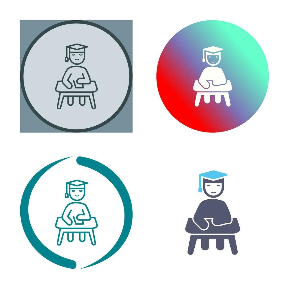 Unique Studying on Desk Vector Icon