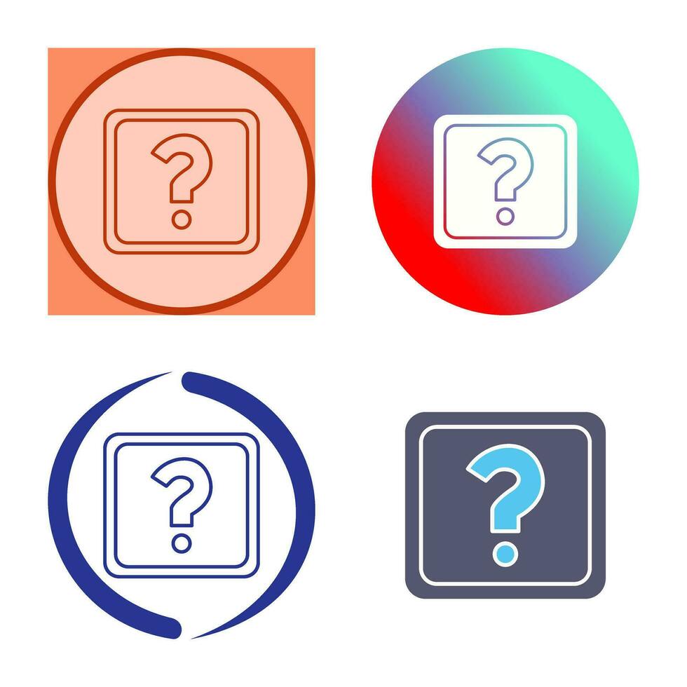 Unique Question Mark Vector Icon