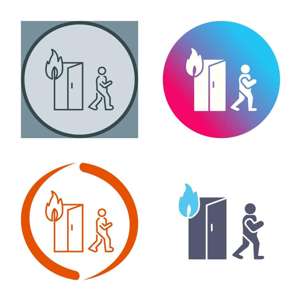 Unique Running from Fire Vector Icon