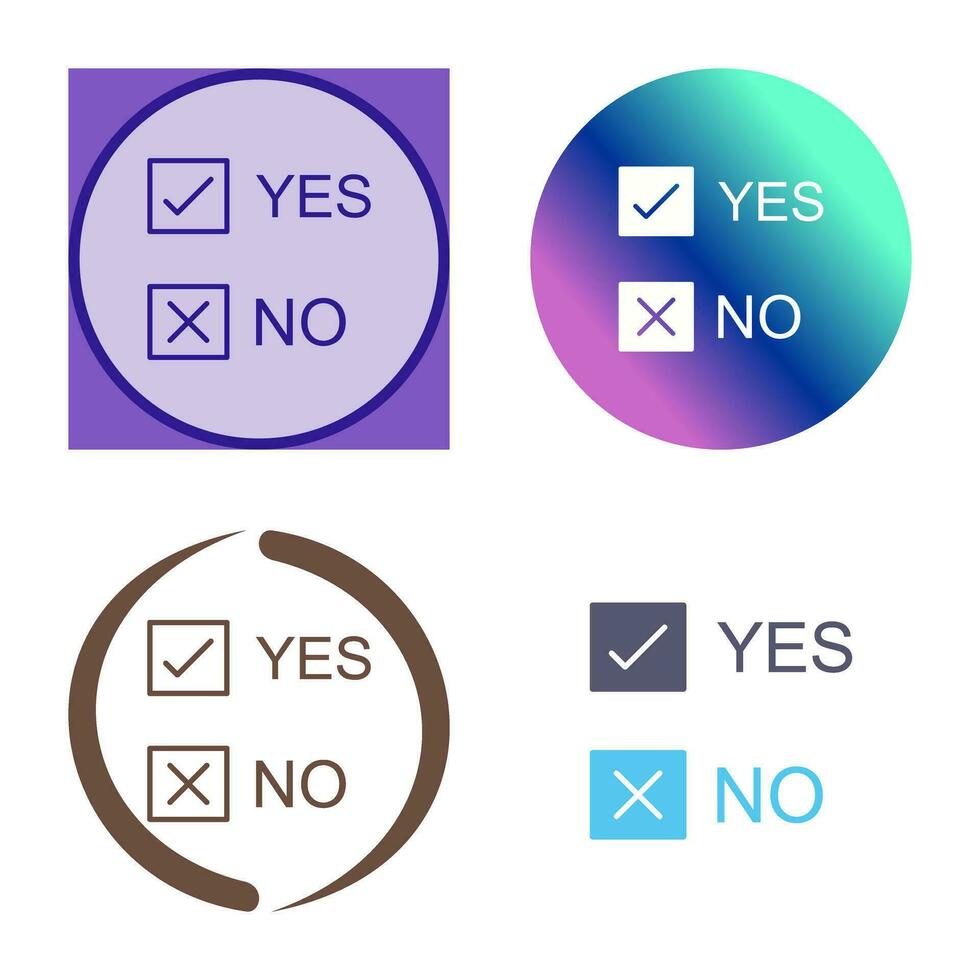 Yes No Option Vector Icon